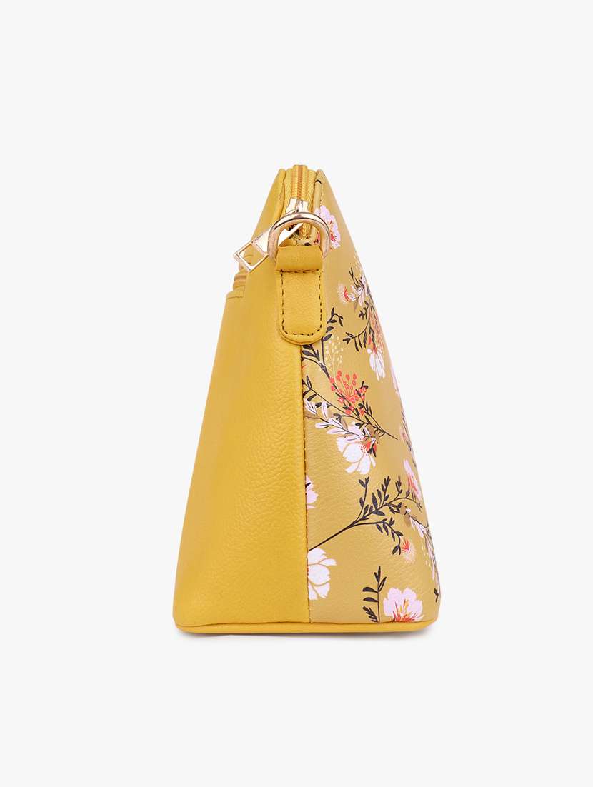 yellow leatherette (pu) sling bag - 20102670 - Standard Image - 4