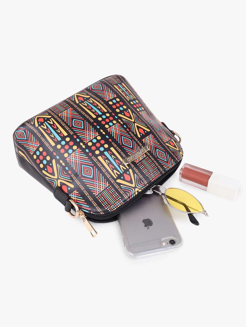 printed leatherette sling bag - 20102676 - Standard Image - 4