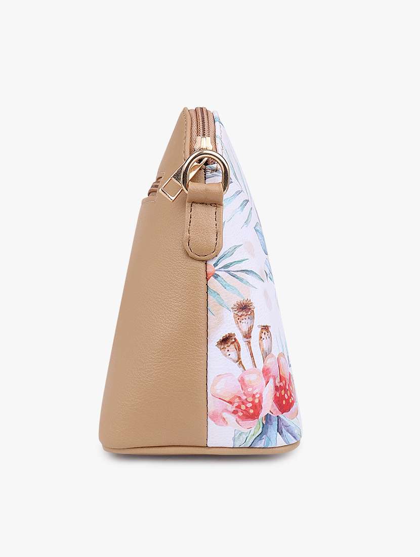 beige leatherette (pu) sling bag - 20102680 - Standard Image - 4