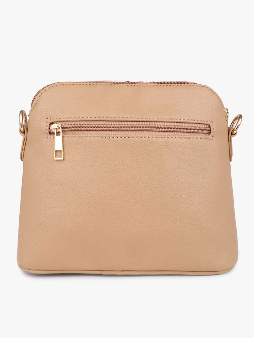 beige leatherette (pu) sling bag - 20102681 - Standard Image - 1