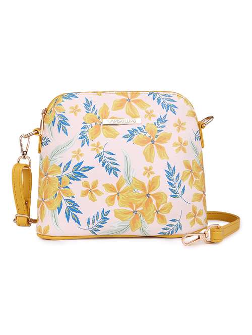 yellow leatherette (pu) sling bag - 20102682 -  Standard Image - 0