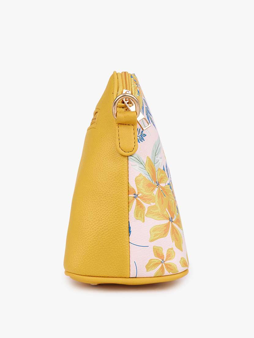 yellow leatherette (pu) sling bag - 20102682 - Standard Image - 4