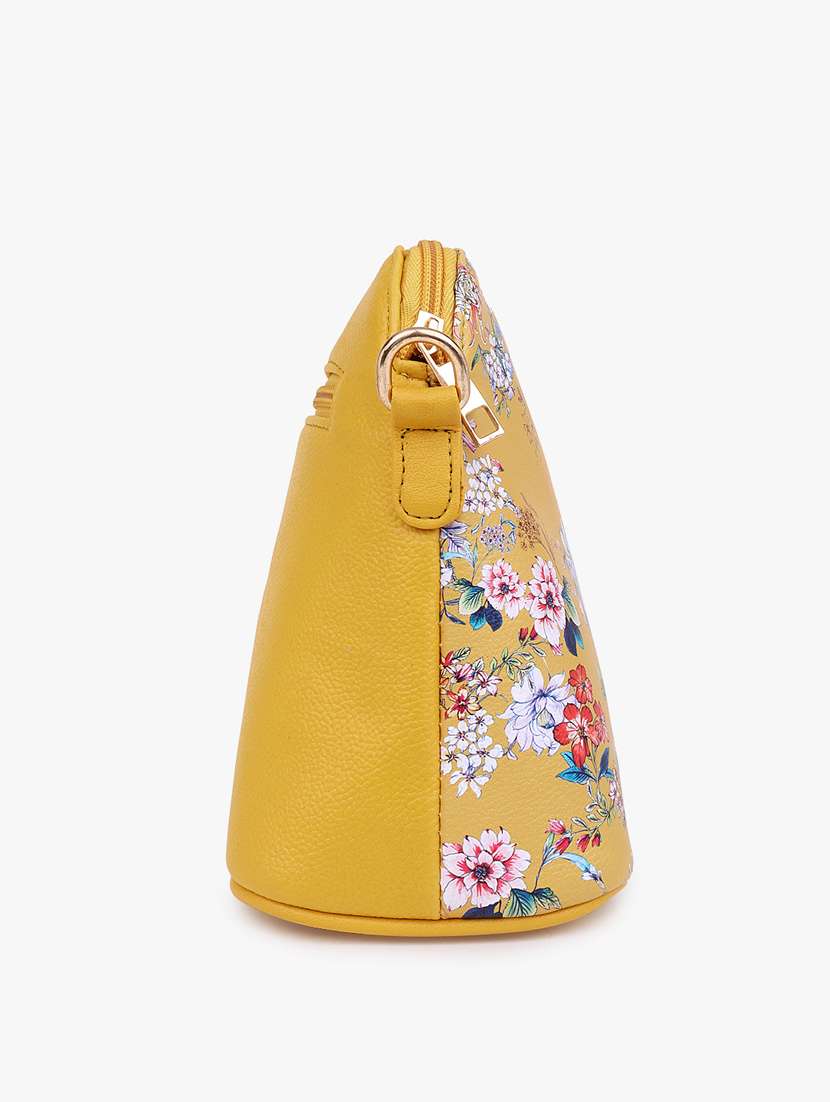 yellow leatherette (pu) sling bag - 20102683 - Standard Image - 4