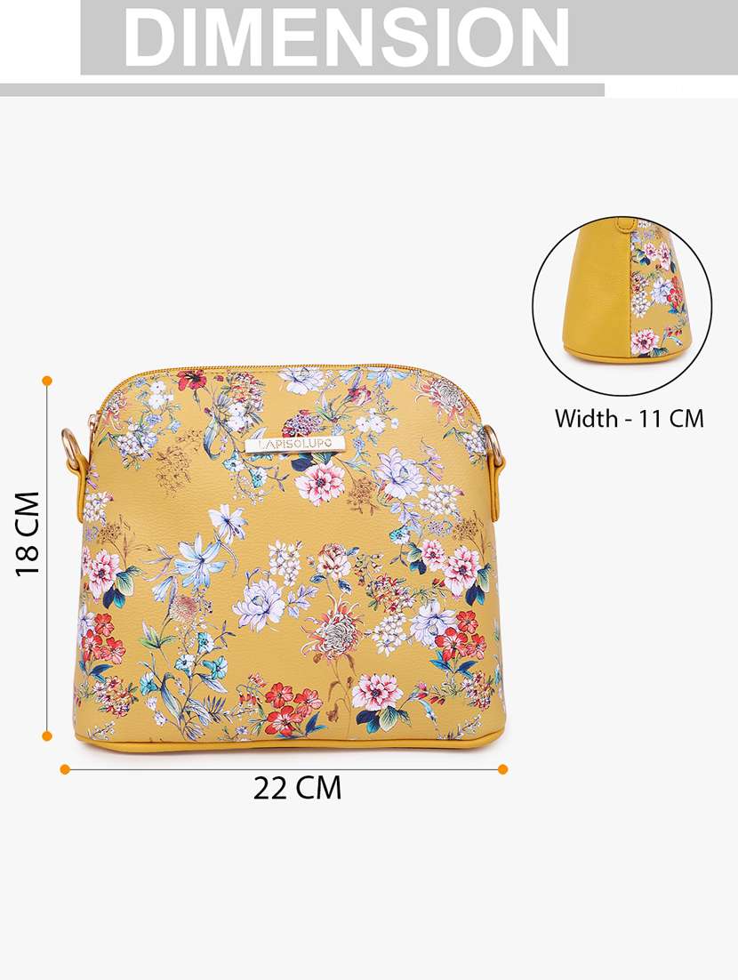 yellow leatherette (pu) sling bag - 20102683 - Standard Image - 6