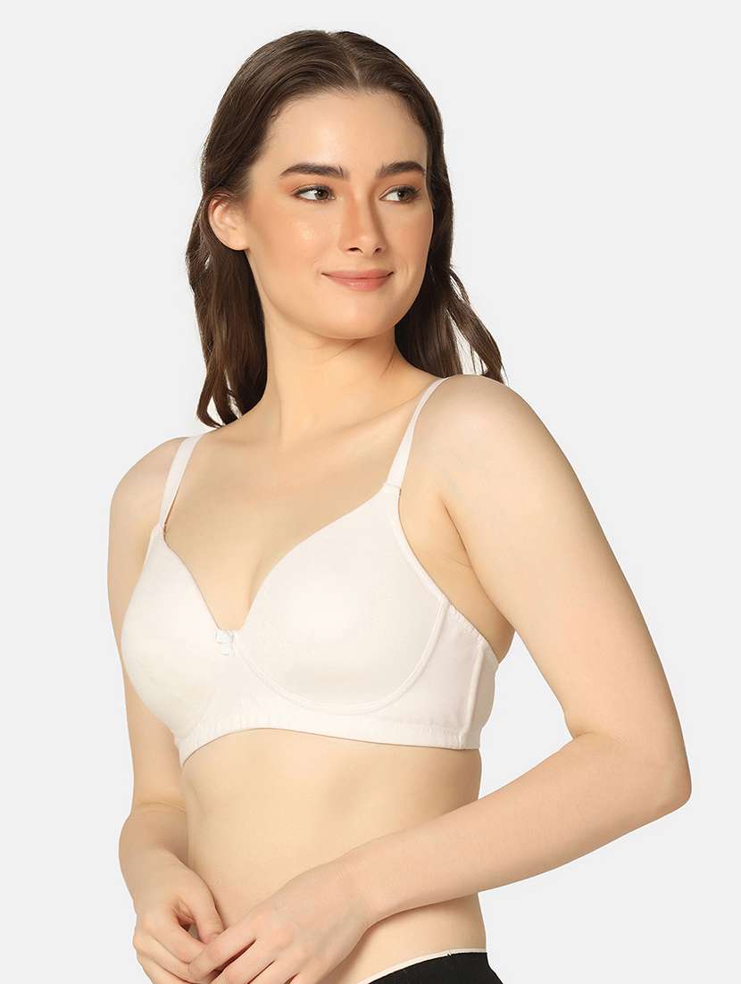 white cotton tshirt bra - 20110778 -  Standard Image - 1