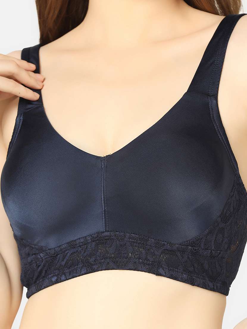 blue nylon minimizer bra - 20110782 - Standard Image - 4