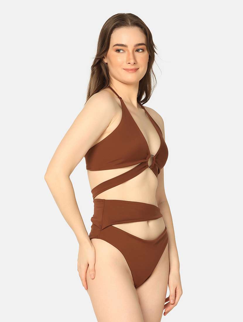 solid cutouts swimwear set - 20110807 - Standard Image - 1