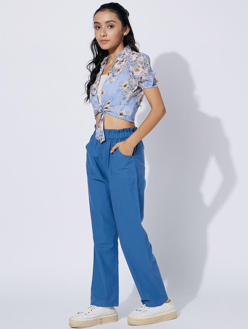 blue printed full length sets twin sets - 20110990 - Standard Image - 1