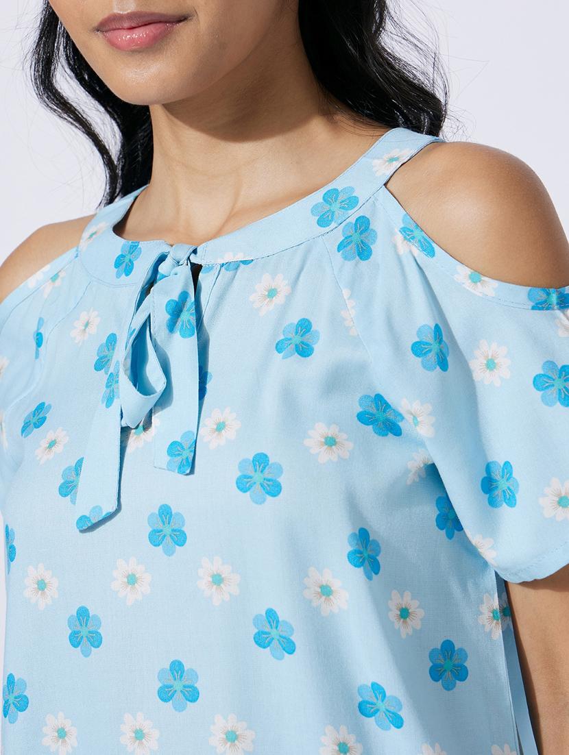 blue floral shorts sets - 20110994 - Standard Image - 4