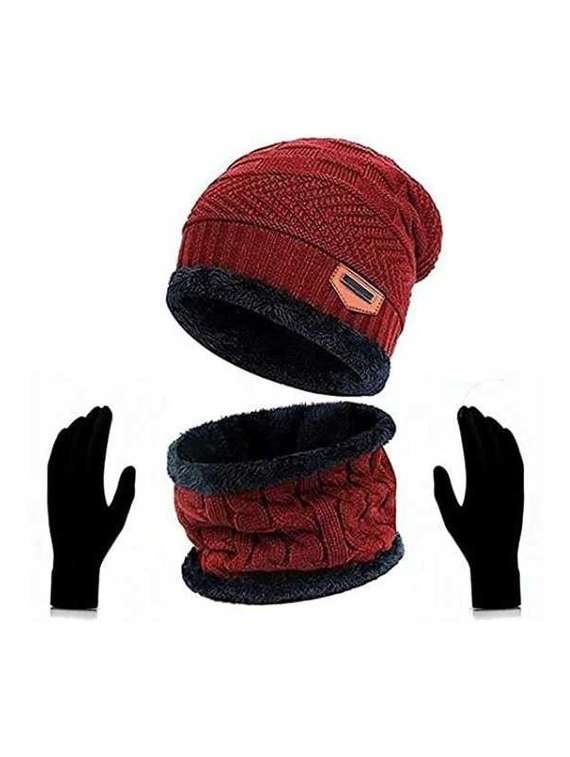 unisex beanie cap with neck warmer 