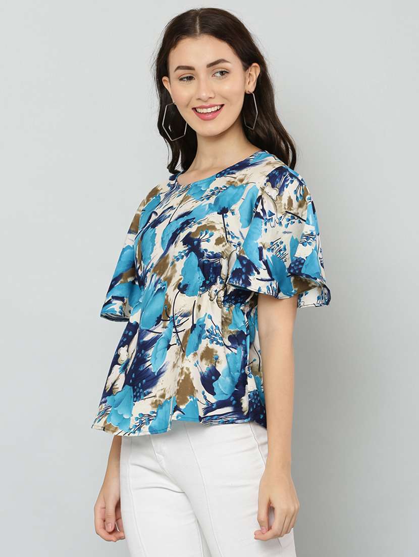 women's straight round neck top - 20114848 - Standard Image - 1