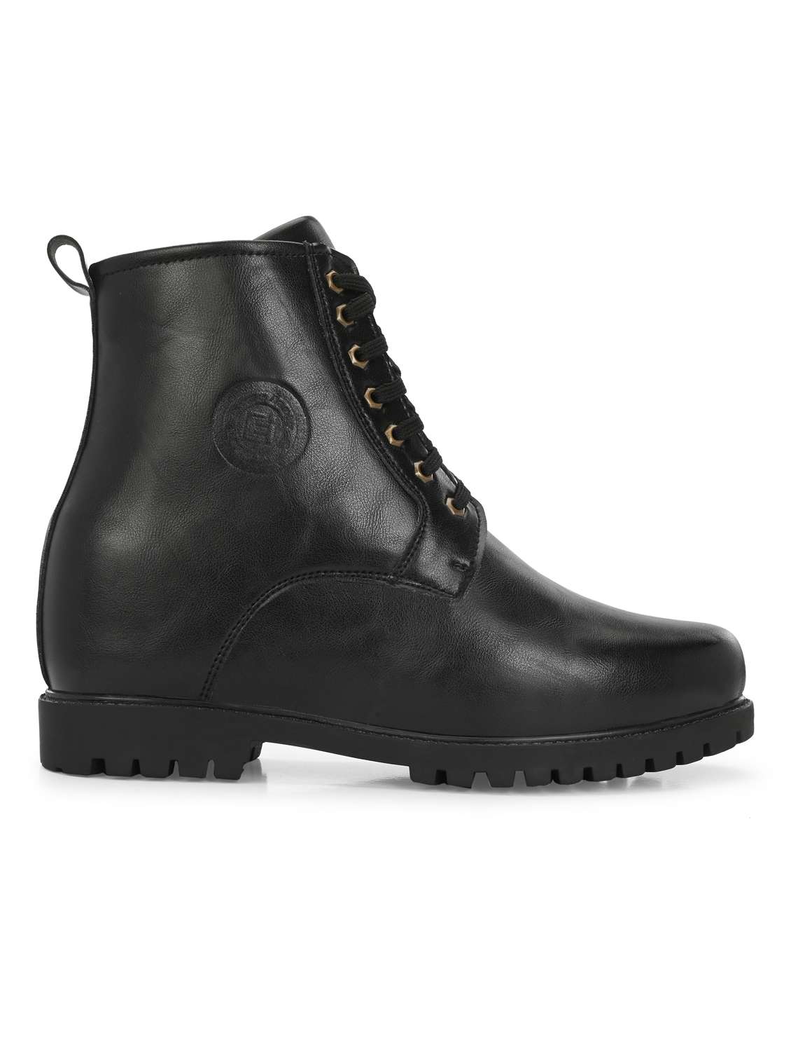black lace up high ankle boot - 20115213 - Standard Image - 1