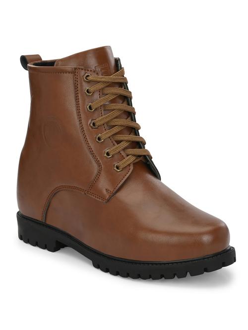 tan lace up high ankle boot - 20115215 - Standard Image - 0