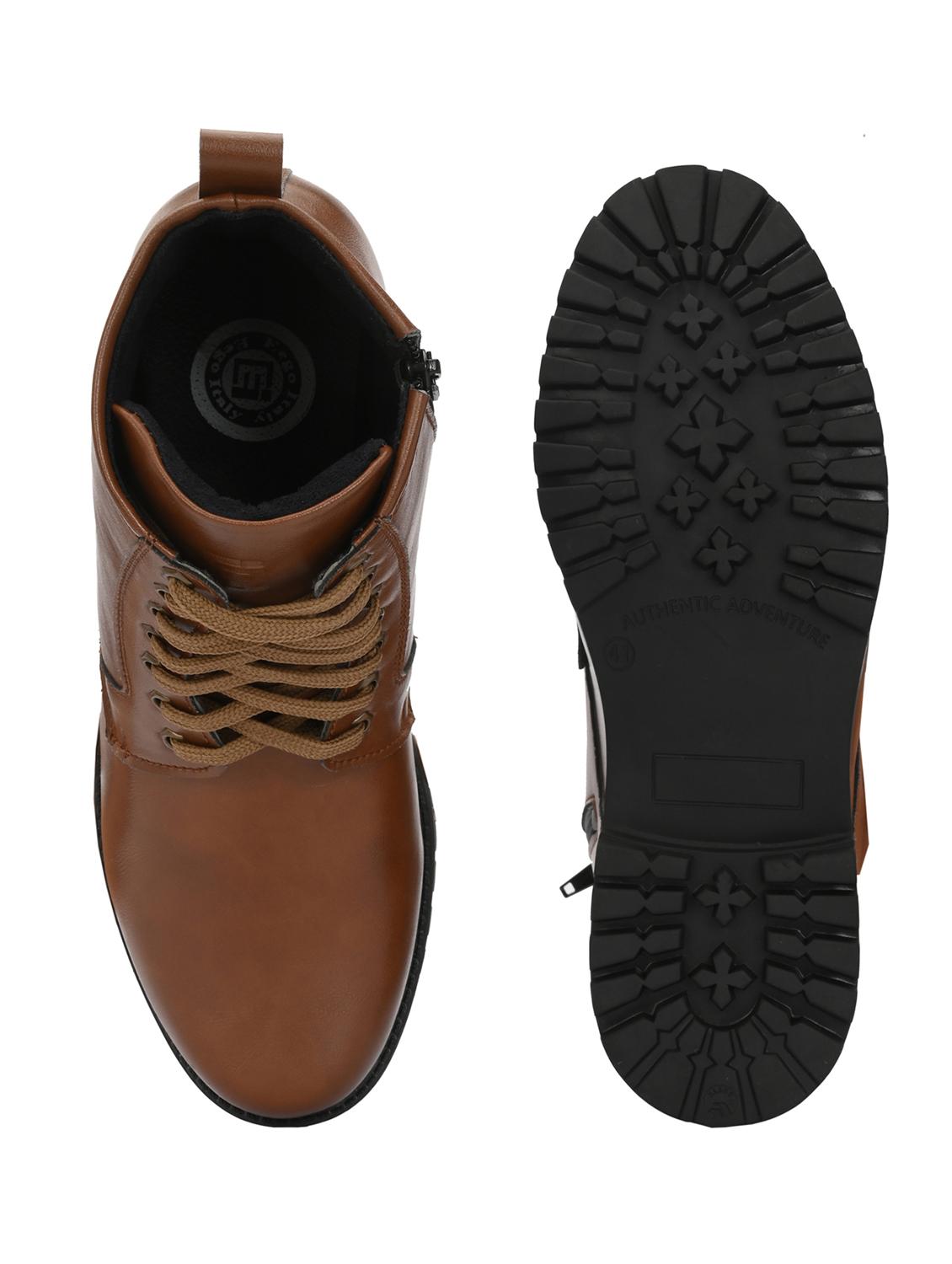 tan lace up high ankle boot - 20115215 - Standard Image - 4