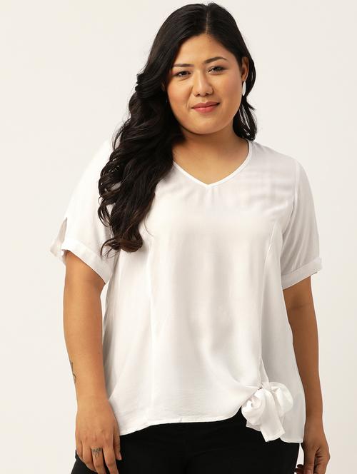 women's straight v neck top - 20115291 -  Standard Image - 0
