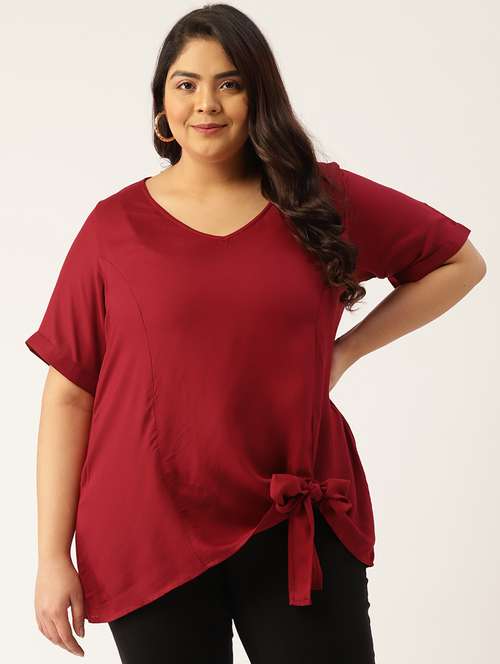 women's straight v neck top - 20115294 - Standard Image - 0