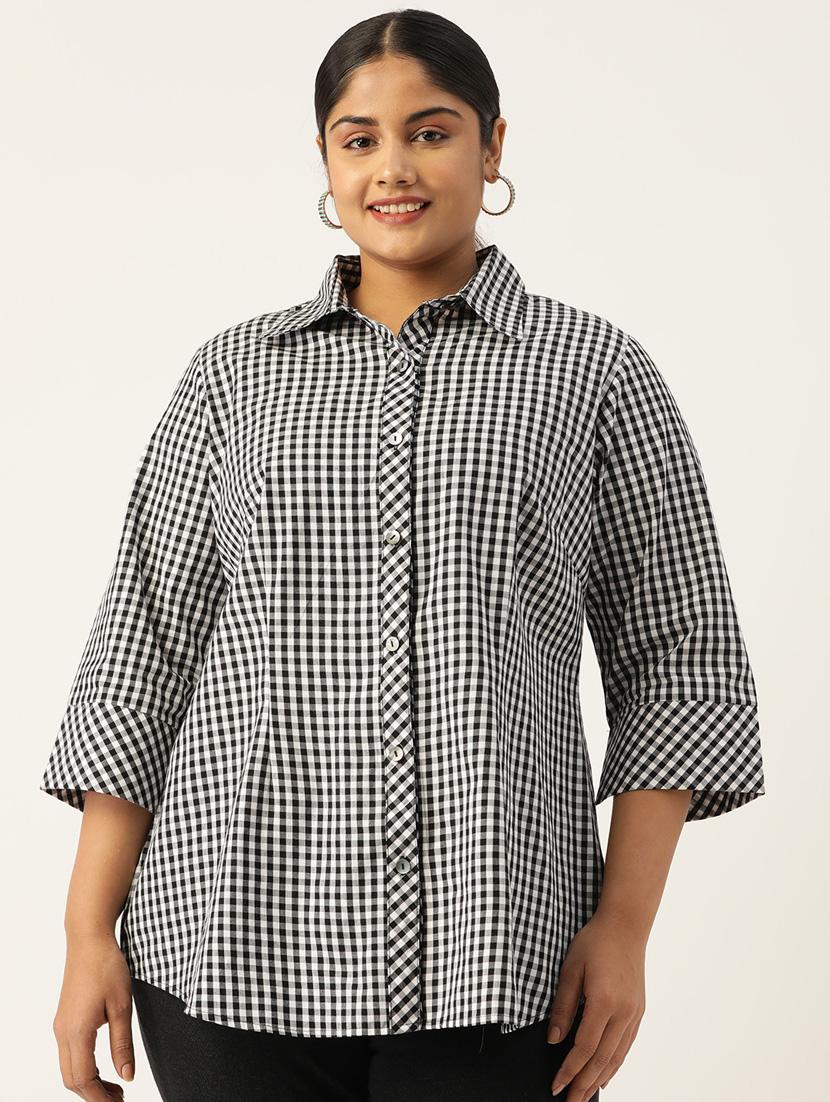 black checks plus shirt - 20115692 -  Zoom Image - 0