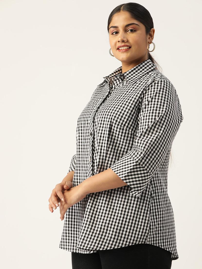 black checks plus shirt - 20115692 -  Standard Image - 1