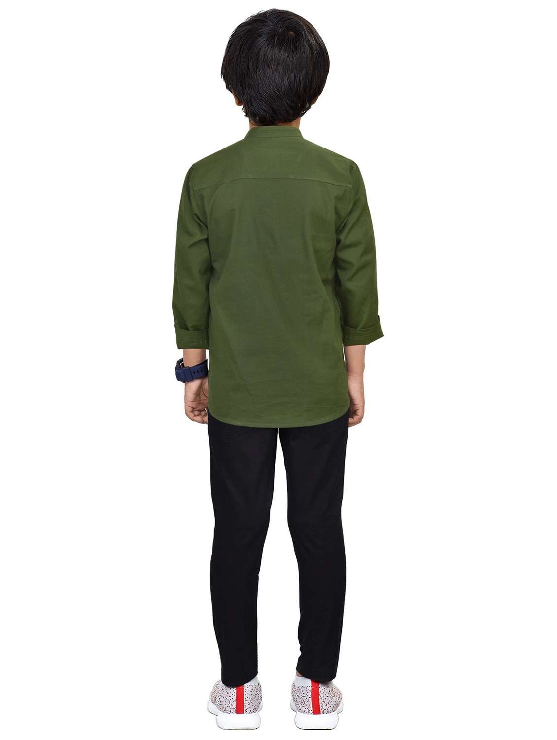 olive solid full length twin sets - 20116525 -  Standard Image - 1