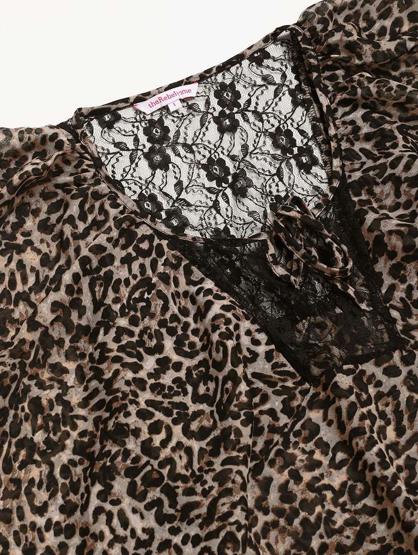 women's a line tie-up neck top - 20117146 - Standard Image - 4