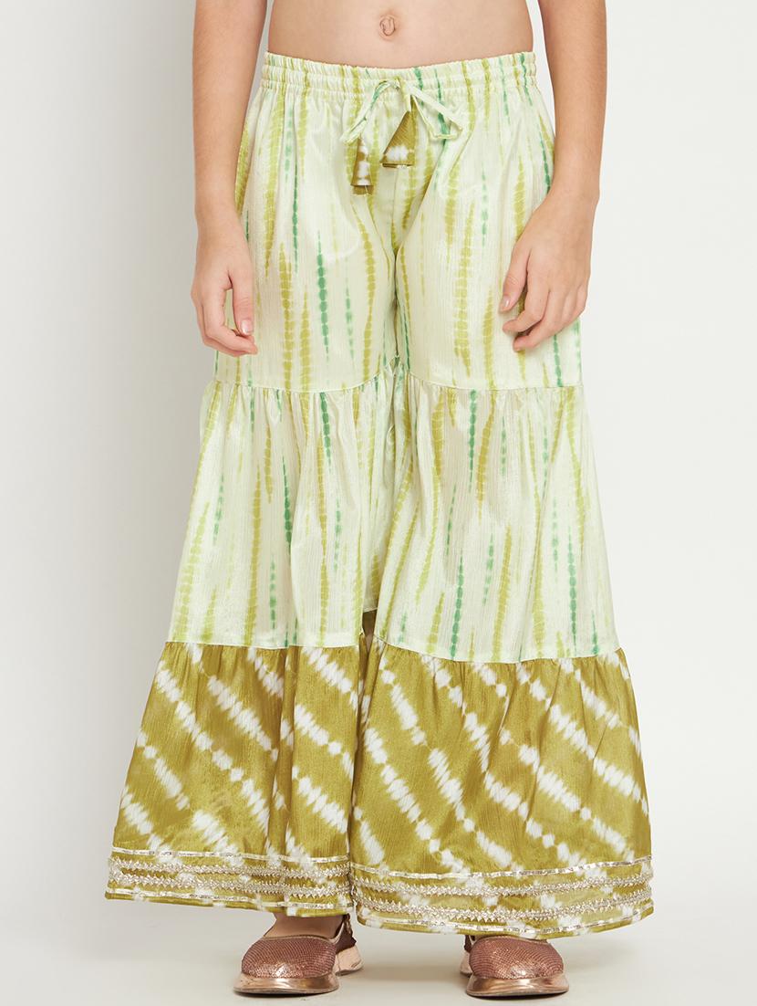 green printed kurta sharara set - 20117183 - Standard Image - 4