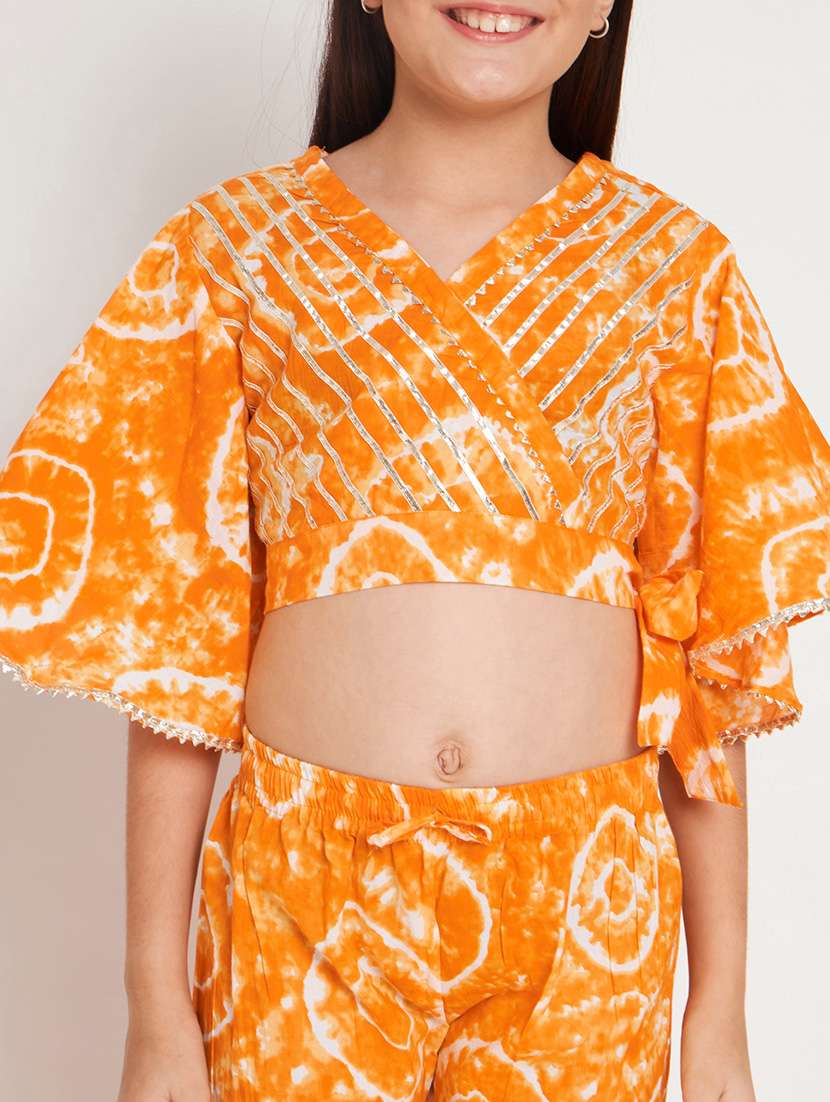 orange printed top pants set  - 20117185 -  Standard Image - 4