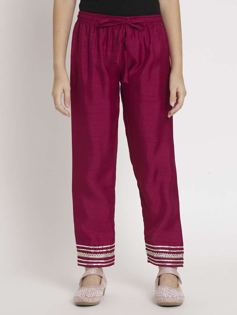 purple three quarter sleeve kurta pant set  - 20117198 -  Standard Image - 4