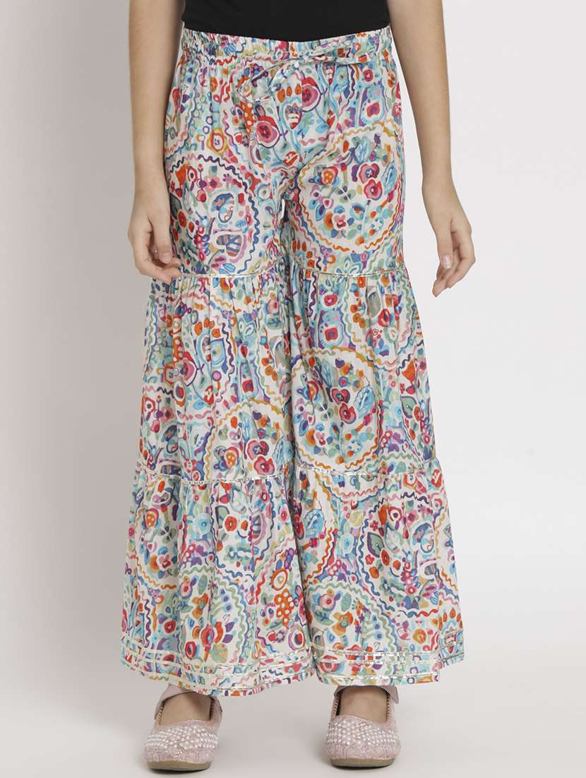 girls multi colored printed layered top & trouser set - 20117199 - Standard Image - 4