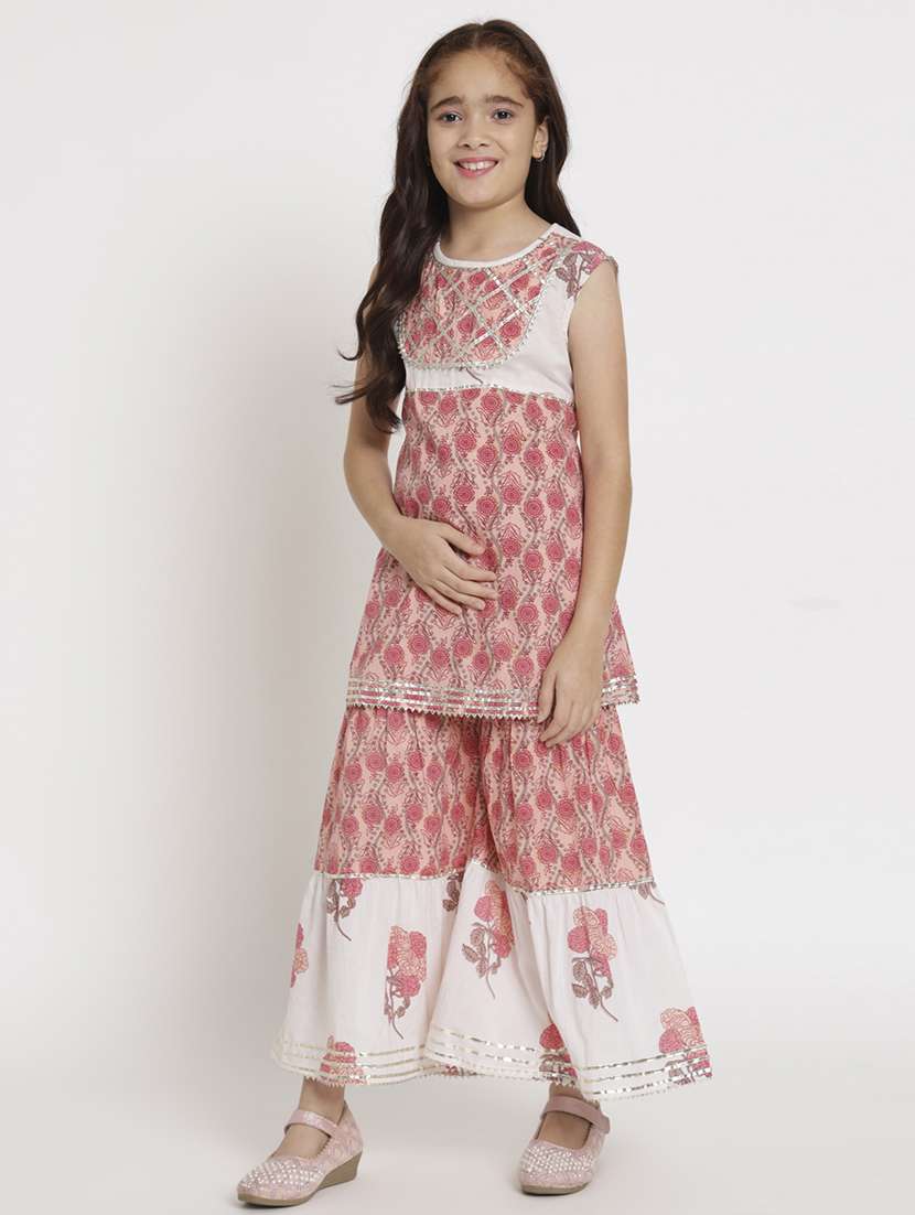 multi colored printed kurta sharara set - 20117203 -  Standard Image - 1