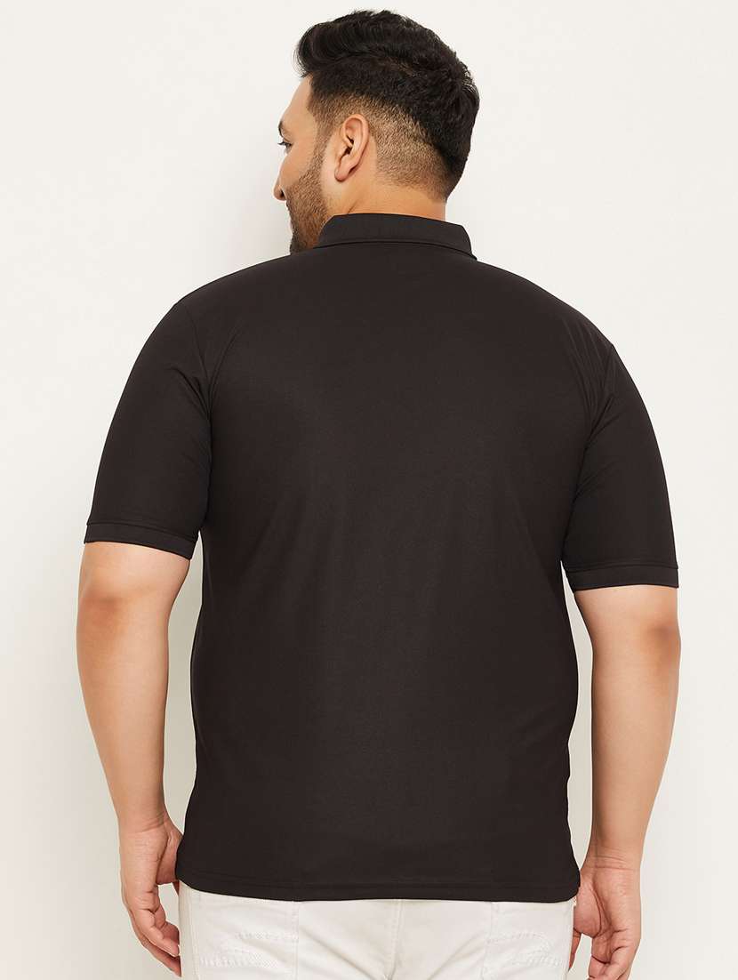 polo neck solids plus size regular t-shirt - 20117222 -  Standard Image - 1