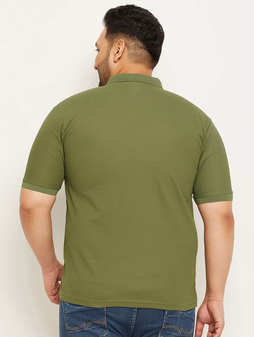 polo neck solids plus size regular t-shirt - 20117224 -  Standard Image - 1