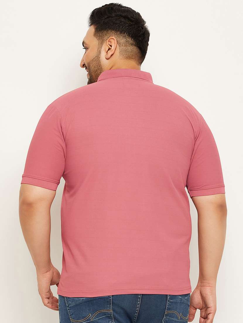 men pink slim fit solid polo t-shirt - 20117226 -  Standard Image - 1