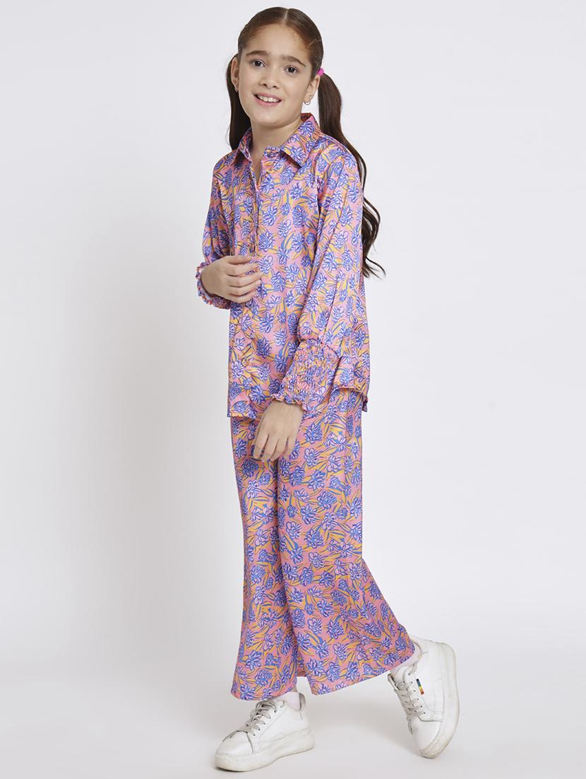 pink printed top pants set - 20117353 -  Standard Image - 1