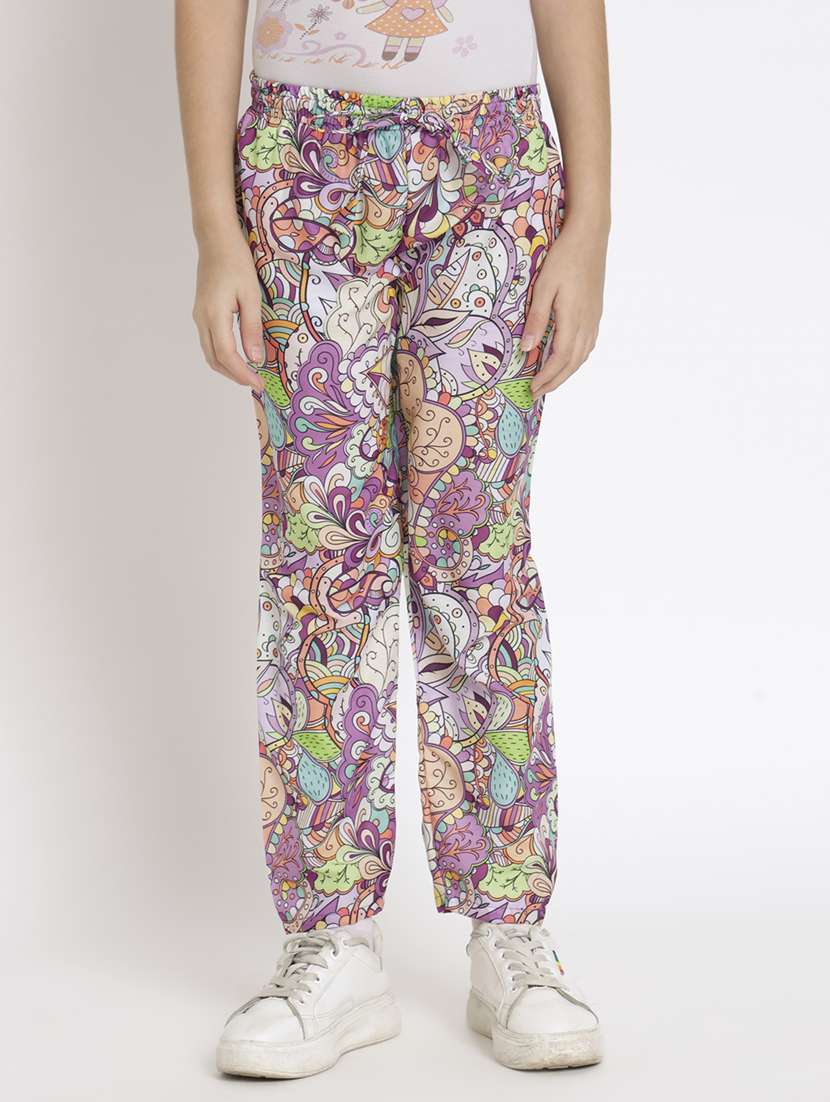 girls purple printed top pants co-ord set - 20117367 - Standard Image - 4