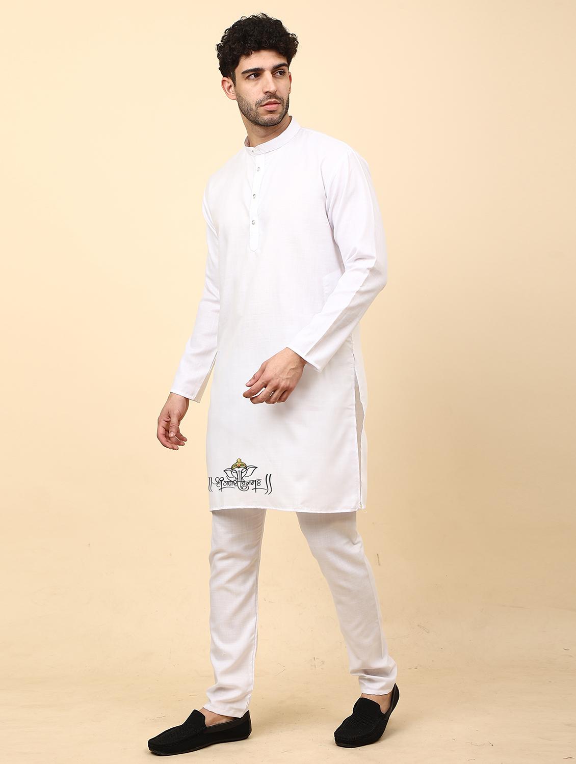 mandarin neck printed long kurta - 20117730 - Standard Image - 1