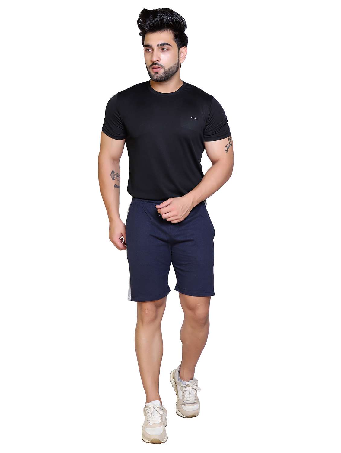 men stripes cotton blend shorts - 20117929 -  Standard Image - 4