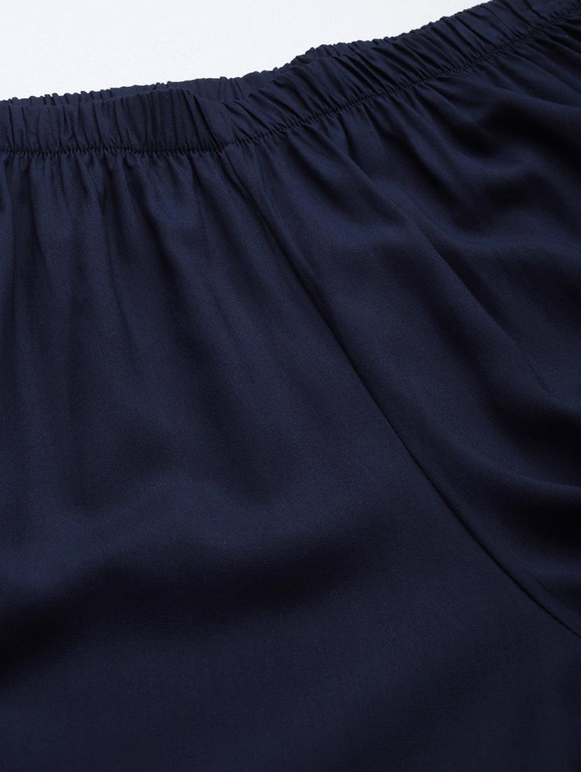 navy blue solids regular plazzo - 20120412 - Standard Image - 4