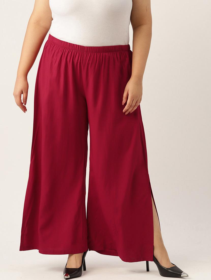 maroon solids regular plazzo - 20120414 - Zoom Image - 0