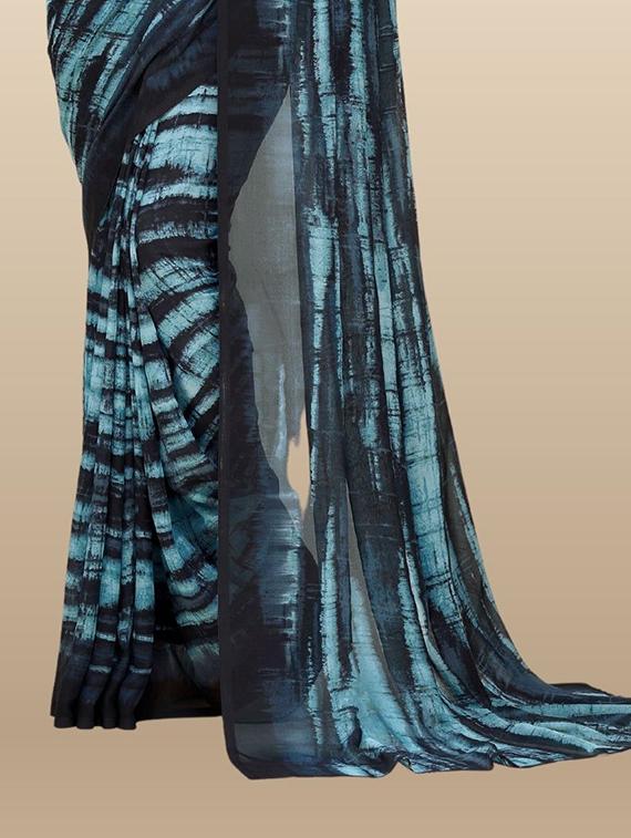blue tie & dye saree with blouse - 20120837 -  Standard Image - 1