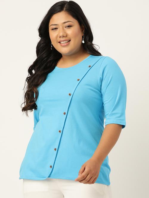 women's straight round neck top - 20121617 -  Standard Image - 0