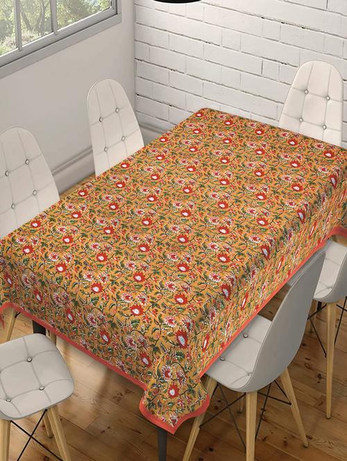 indhome life pure cotton abstract pattern jaipuri style 6 seater dining table cloth cover - 20122006 - Standard Image - 0