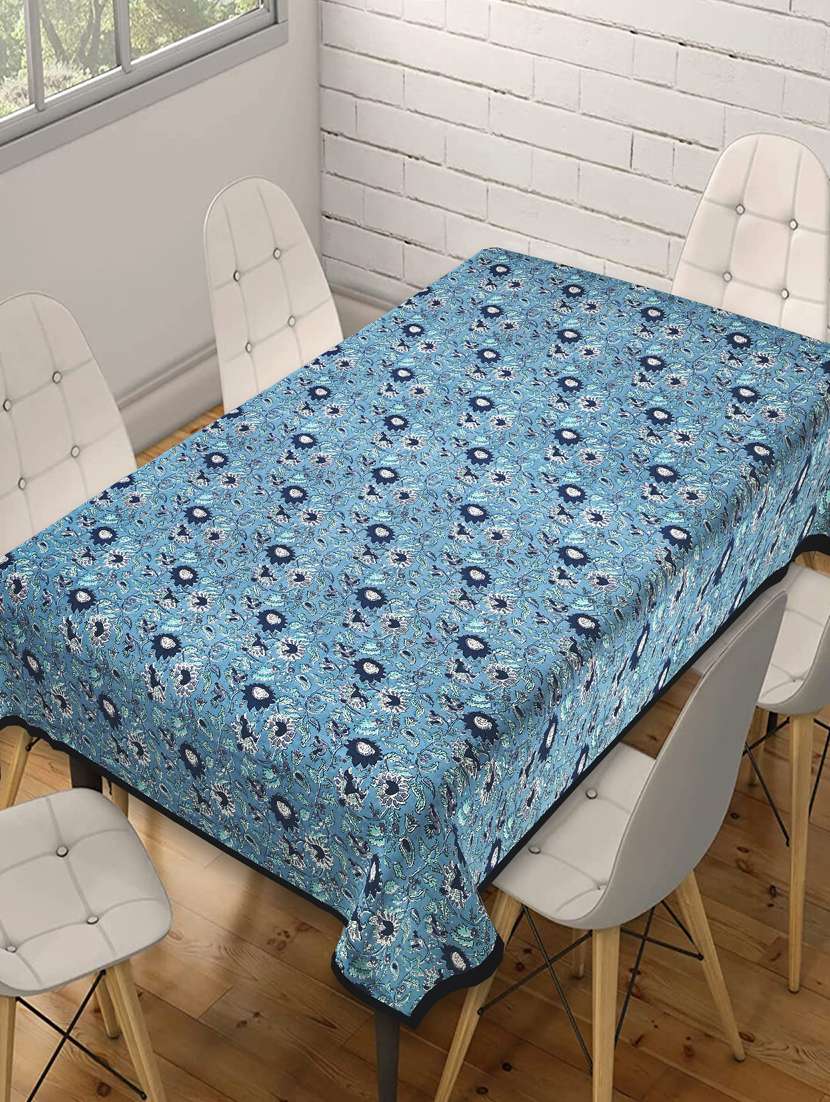 indhome life  pure cotton abstract pattern jaipuri style 6 seater dining table cloth cover