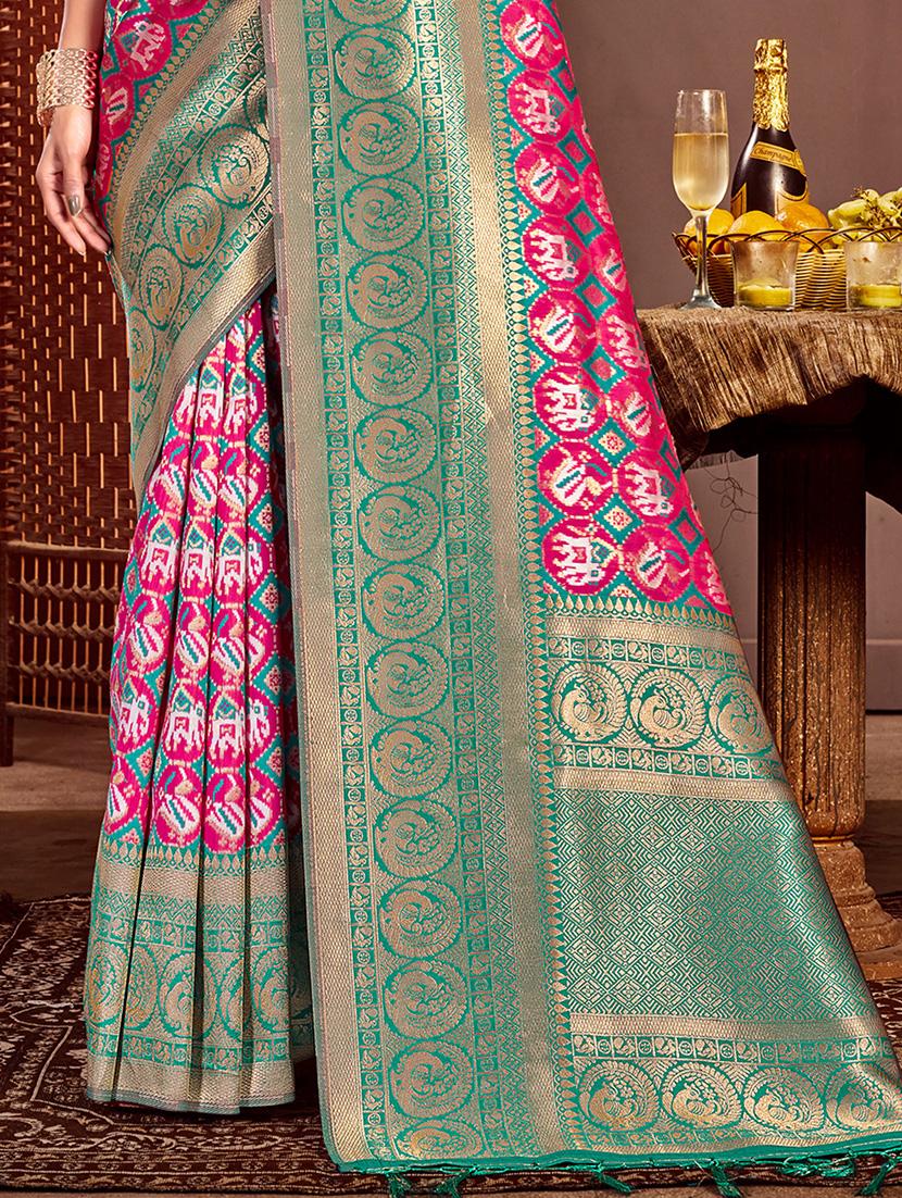 women's self design pink colored saree with blouse - 20122087 -  Standard Image - 1