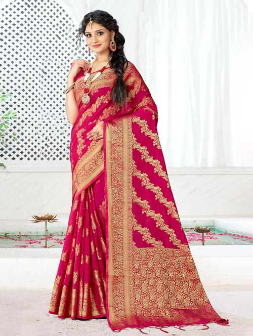 women's banarasi saree with blouse - 20122126 - Standard Image - 0