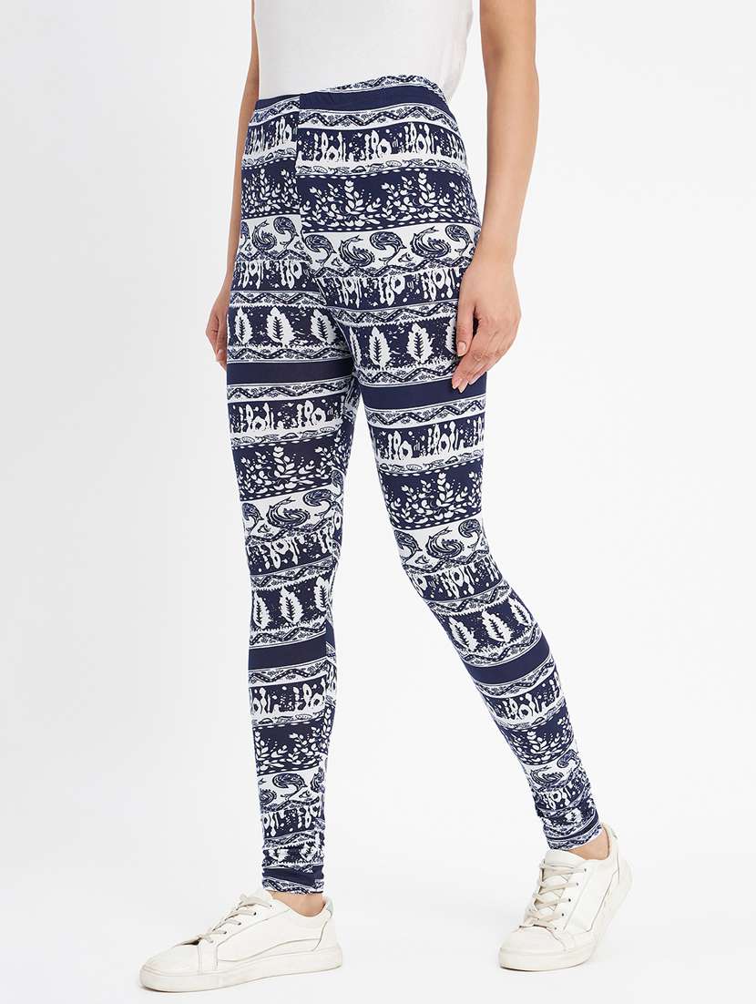blue printed legging - 20123314 -  Standard Image - 1
