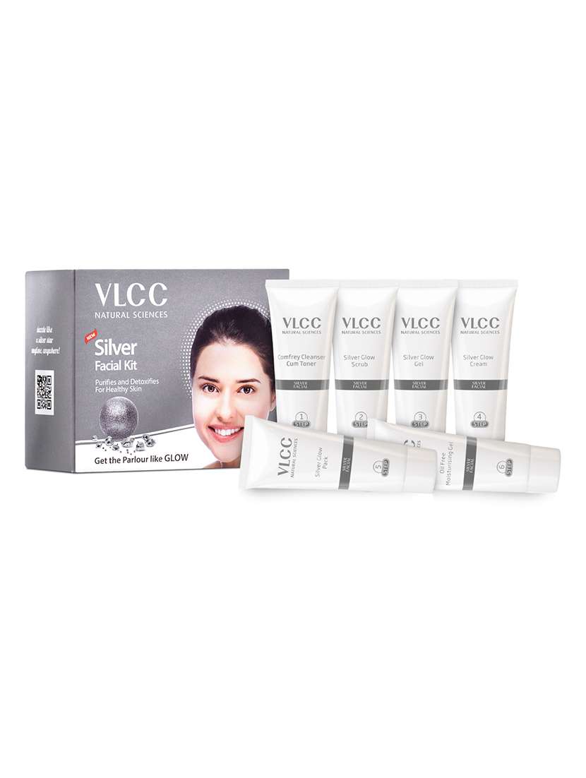 vlcc silver facial kit -60 g & insta glow gold bleach -30 g (pack of 2) - 20123936 -  Standard Image - 1