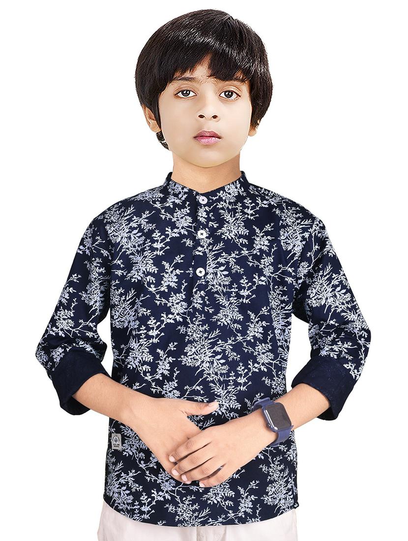 boys printed short kurta - 20124160 - Standard Image - 1