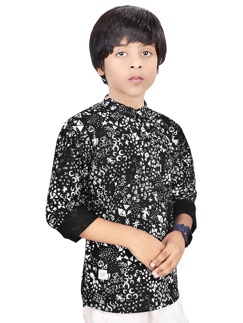 boys printed cotton kurta - 20124201 -  Standard Image - 1