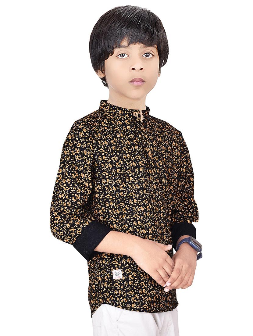 boys printed cotton kurta - 20124229 - Standard Image - 1