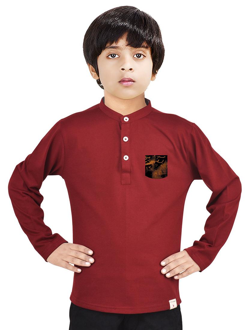 boys self design cotton kurta - 20124252 -  Standard Image - 1